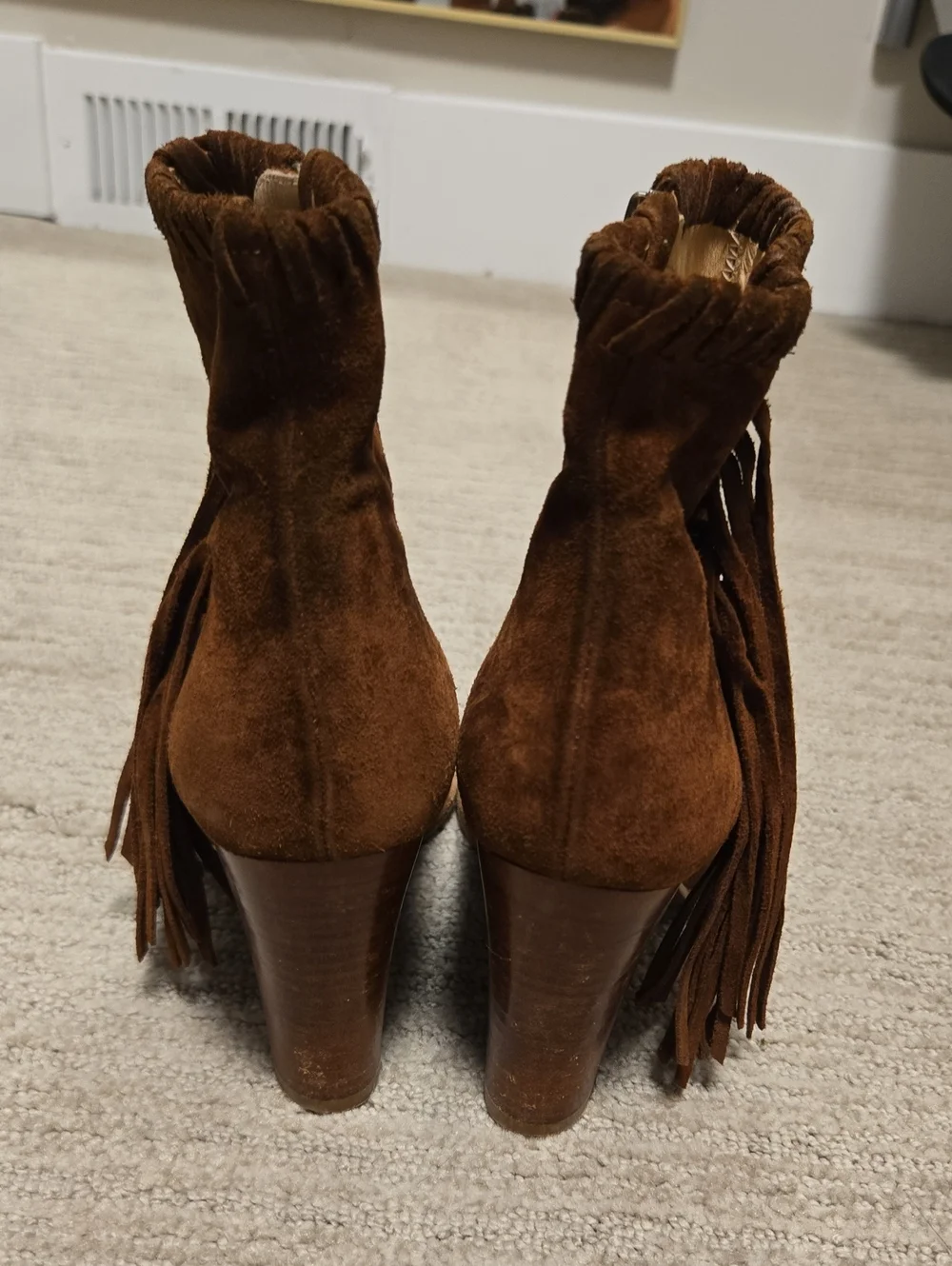 Vintage POLO Ralph Lauren Suede Fringe Booties